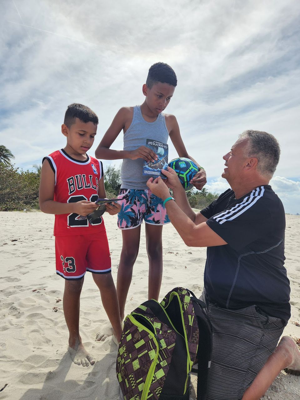Sharing the gospel on the beach